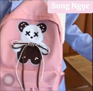 Ba lô gấu thêu hoạ tiết xinh xắn cute cho nữ đi làm đi học đi chơi