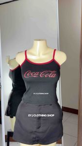 Keirra Cola Spaghetti Bodycon Fitted Ringer Crop Top Womenswear Comfortable Sleeveless