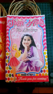 Barbie Theme Party Paperbag Lootbag with handle