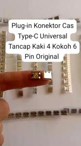 New Konektor Charger Type C Universal Usb Tancap Female 6 Pin Hv Hp Mic Bluetooth Plug in tipe ce bt