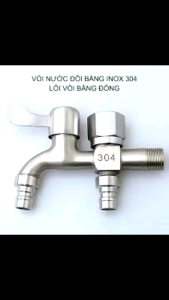 vòi nước 2 đầu ra chia cho máy giặt bằng inox 304 cao cấp