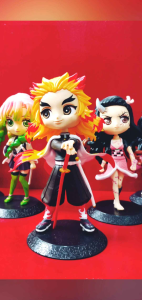 Qposket Demon Slayer- Set of 5. 6 inches Height.