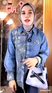 Setelan Wanita Bahan Jeans Size Jumbo One Set Jeans Wanita Motif Bordir Ukuran Big Size XXL/Set Wanita Jeans Premium Mix Renda Bordir