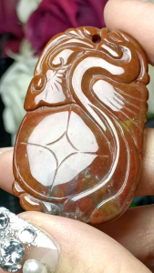 Ocean Jasper Pendant 海洋碧玉富贵招财如意吉祥精美巧雕貔貅吊坠
