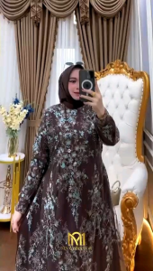 ZIFA FASHION || COD || YASMINE DRESS TILLE BORDIR TWO TONE PAYET MIX POLOSAN CRUTY LAPIS FURING || GAMIS PESTA KONDANGAN BRUKAT MODIS || DRESS LEBARAN 2026 KEKINIAN LD 110CM PB 140CM SIAP KIRIM || *MN