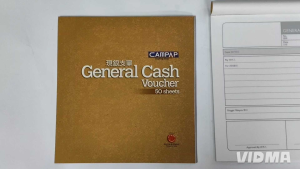 Campap General Cash Voucher 50 sheets brown cover with blank voucher sheet visible
