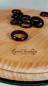 10 Pcs Cincin Kokka Kaokah Kaukah Bulat Polos Hitam