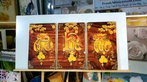 Bộ 3 Tranh treo tường tráng gương hiện đại phòng khách