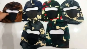 Masker Buff Ninja Full Face Pria Biru Kombinasi Katun