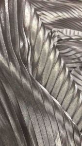 Vải Voan dập ly nhũ kim tuyến màu xám chì mềm rũ (khổ 1m5)may đầm váy dạ hộiáo kiểu thời trang