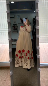 Kain Cringkle Bordir Casamira / Casamira Motif Bunga Bordir / Bridesmaid Casamira Motif