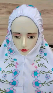 Mukena Terusan Dewasa Ala Santri Bordir Bunga Arofah Terbaru & Bahan Katun Lembut