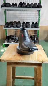 Sepatu PDH VR-02 sepatu kerja pria full kulit resleting TNI POLRI warna hitam