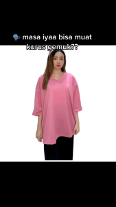 Atasan Kaos Oversize Vneck Bisa buat bb 100kg