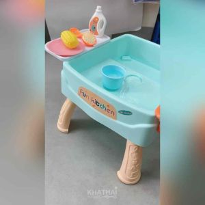 (ฟรีถ่านพานาAA2ก้อน) อ่างล้างจานของเล่น 28 ชิ้น น้ำไหลได้จริง พร้อมอุปกรณ์ครบชุด ของเล่นจำลอง BB-1110