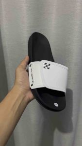 AdSlipper . OFF WITH PUTIH SHB. Promo Sandal Slop Slip On Distro Casual Pria Wanita Dewasa