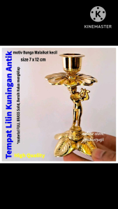 Tempat lilin Kuningan motiv Malaikat Kecil Bermain Gitar BRASS antik Candle Holder BRASS High Quality Kaki Dian tangkai Lilin Altar hias ukir