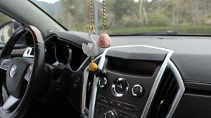 Cute Swan Bell Rearview Mirror Hanging Car Hanging Decoration