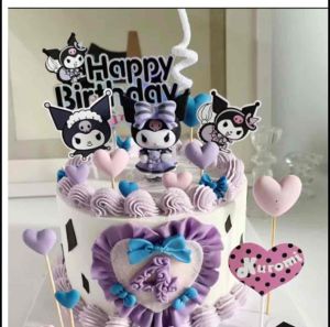 Kuromi Kulomi Birthday Cake Decoration Set l Cake Topper Set l可爱库洛米生日蛋糕摆件 卡通生日公仔插件