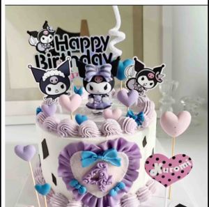 Kuromi Kulomi Birthday Cake Decoration Set l Cake Topper Set l可爱库洛米生日蛋糕摆件 卡通生日公仔插件