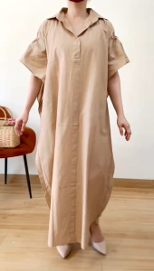 [VEMODE] DRESS MAXI CASUAL POLOS LENGAN PENDEK 0B3D 4501