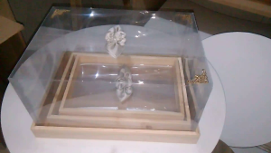 Kotak Hantaran Seserahan Pernikahan Kayu Jati Belanda 1 Set 3Pcs Lengkap Tutup Mika