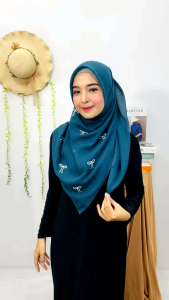 NEW Hijab Segiempat Coquette Paris Pita Bordir