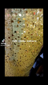 Tulle Payet Mutiara Lebar Bahan 1.5 Meter