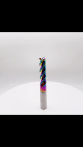 เอ็นมิลคาร์ไบด์สีรุ้ง HRC 65 3 ฟัน กัดอลูมิเนียม