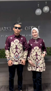 BAJU BATIK TUNIK COUPLE | BATIK TUNIK COUPLE MODERN | BATIK TUNIK SARIMBIT | BATIK TUNIK KATUN SOLO FULL LAPISAN FURING TRIKOT