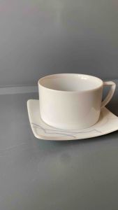 ( ราคาพิเศษ ) ชุดแก้วกาแฟ ใหญ่ รุ่น คลาสสิก สีขาว สินค้าสายการบิน