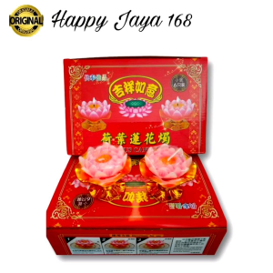 Lilin Teratai Sembahyang Tatakan Emas isi 3 pasang ( 6 pcs )