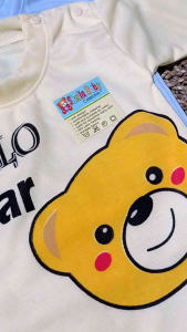 SETELAN OBLONG BAYI/ANAK PANJANG MOTIF HELLO BEAR BESAR SET BAJU PANJANG CELANA PANJANG UNTUK USIA 3-12 BULAN