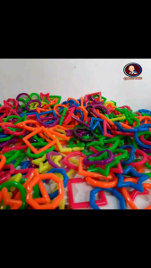 500 gr mainan geometri meronce rantai bintang campur isi sekitar 400 -415