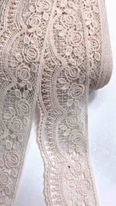 Ren cotton màu kem hồng 55cm trang trí quần áo.