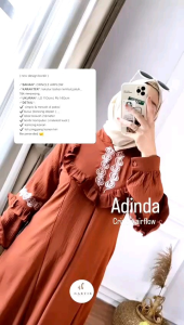 NABTIK ADINDA DRESS WANITA DEWASA BORDIR BUSUI LD 108 ABAYA POLOS KEKINIAN TERBARU 2024