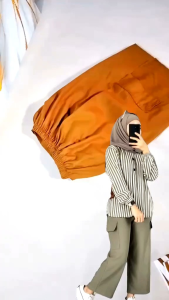 ONESET KEMEJA SALUR CELANA CARGO KEKINIAN TERBARU ONESET WANITA DEWASA JUMBO BUSUI FRIENDLY BISACOD