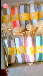 ของขวัญ ของชำร่วย ผ้าขนเป็ดใส่ถุงไหม ชิ้นละ 26 บ. (6 ชิ้น)