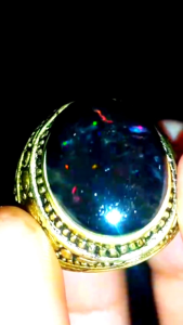 Cincin Batu Black Opal Sempur Banten Natural Jarong Bahan Ranting