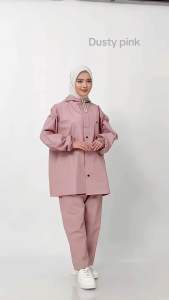 Akula Jas Hujan Setelan Baju Celana Mantel Dewasa Bahan PVC 025 Anti Rembes Elastis 100% Original