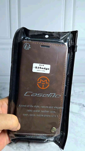 Casing Kulit Samsung S25 Edge: Flip Wallet Leather Case & Sarung Dompet