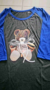 Kaos Atasan Wanita Lengan 3/4 & Kaos Raglan Wanita Sablon BEAR