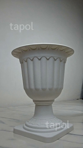 กระถางโรมัน ทรงปากบาน มี 5 ขนาด สีขาว สวยหรู ทรงสูง กระถางพลาสติกอย่างหนา น้ำหนักเบา ทนทาน
