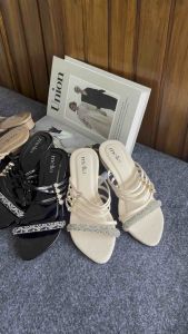 Melia - Iris sandal wanita slop heels 3cm hak tahu empuk nyaman dipakai anti slip