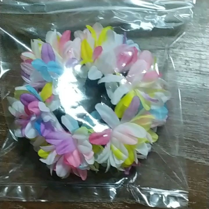 ยางผูกผม ดอกไม้ สีสายรุ้ง หลากสี