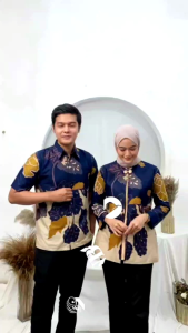 Batik Couple pasangan- Baju Batik Couple Tunik Bolero Terbaru Kemeja Lengan Panjang Seragam Kantor