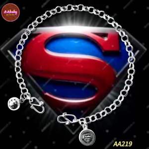 🌈AAbaby Galleries AA219 Original Baby Silver Anklet Bracelet Superman 超人Rantai Tangan/Gelang Bayi