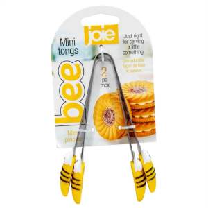 Joie Bee Mini Serving Tongs Silicone and Stainless Steel Set of 2