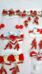 Jepitan Rambut Pita Anak Motif Imlek