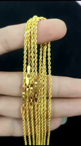 Kalung Tambang Perak 925 Lapis Mas